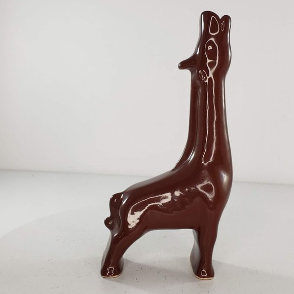 Vintage Giraffe Bud Vase Art Pottery Head Up Long Neck - Picture 3 of 6